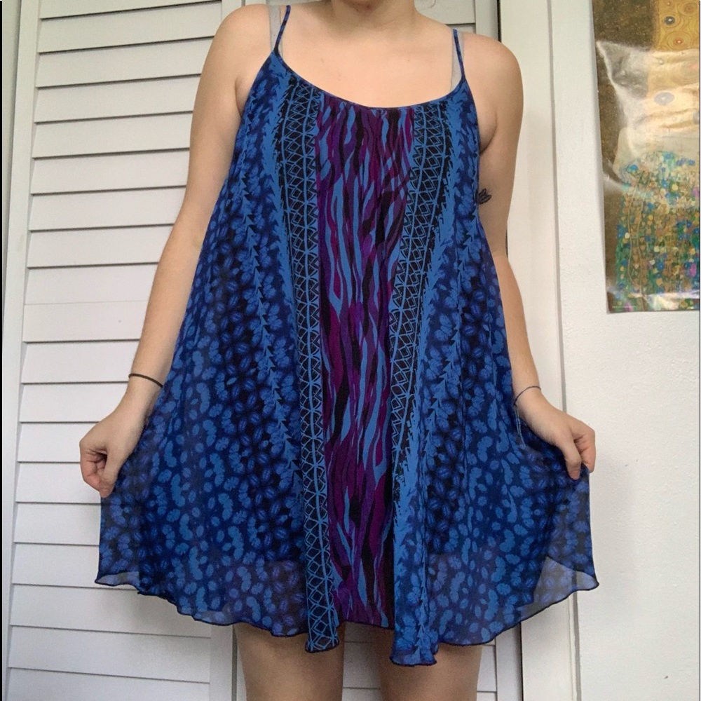 Blue purple summer dress